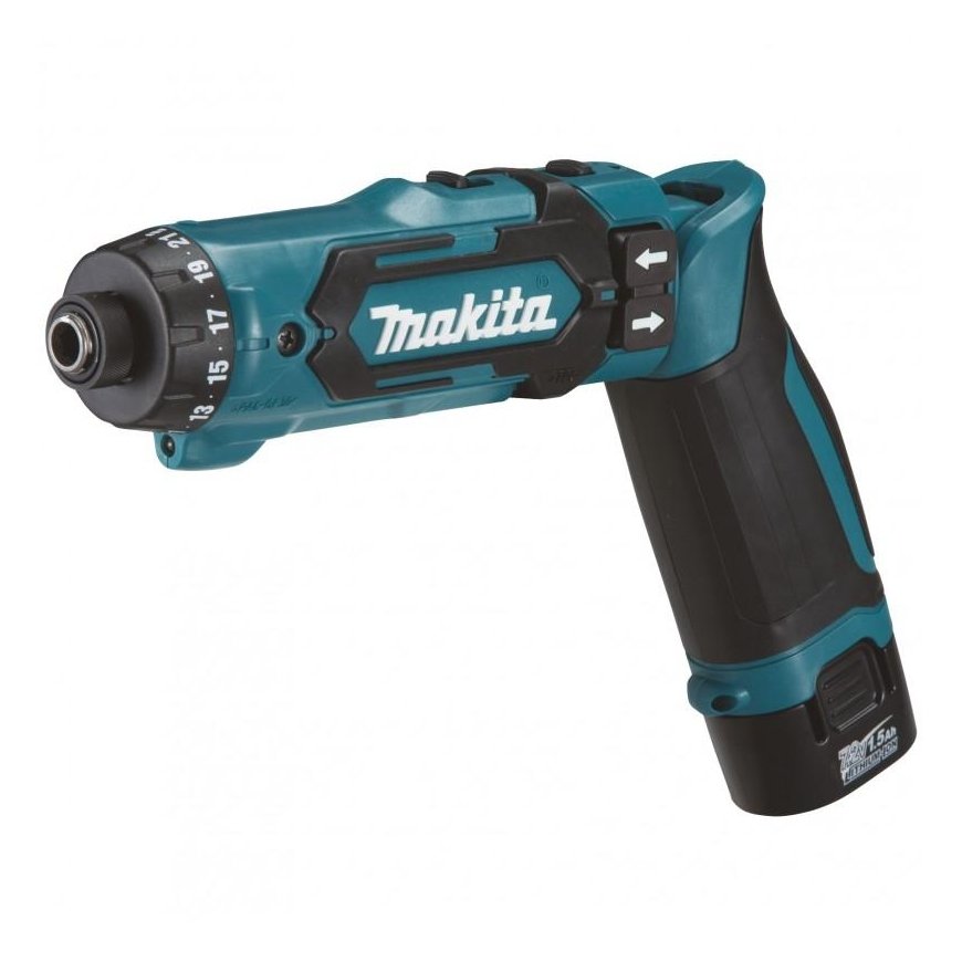 Makita DF012DSJ Cordless screwdriver 7.2V 2x1.5Ah Li-ion 8Nm 1/4" LED 2-speed, MAKPACK – 2
