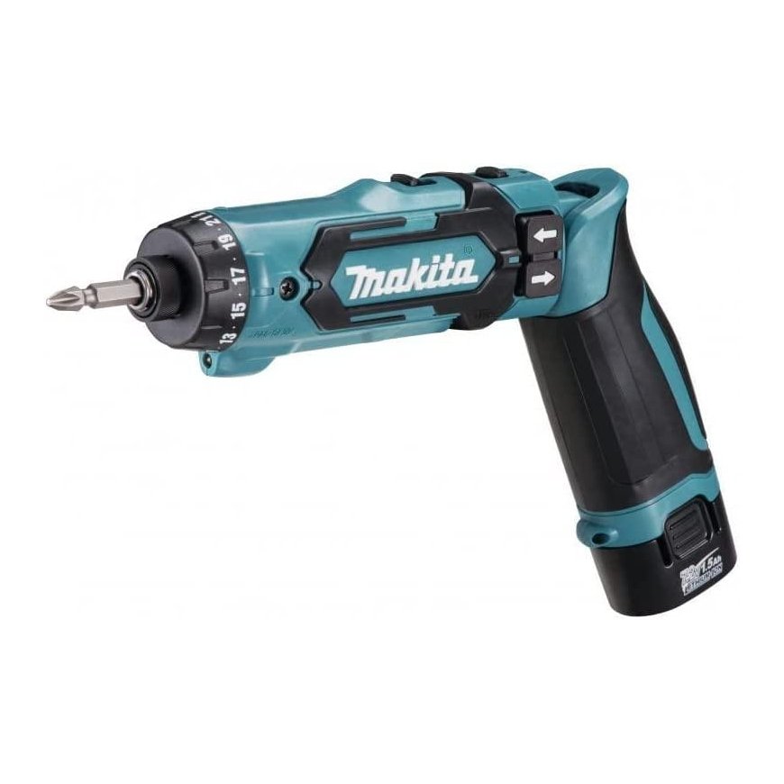 Makita DF012DSJ Cordless screwdriver 7.2V 2x1.5Ah Li-ion 8Nm 1/4" LED 2-speed, MAKPACK – 4