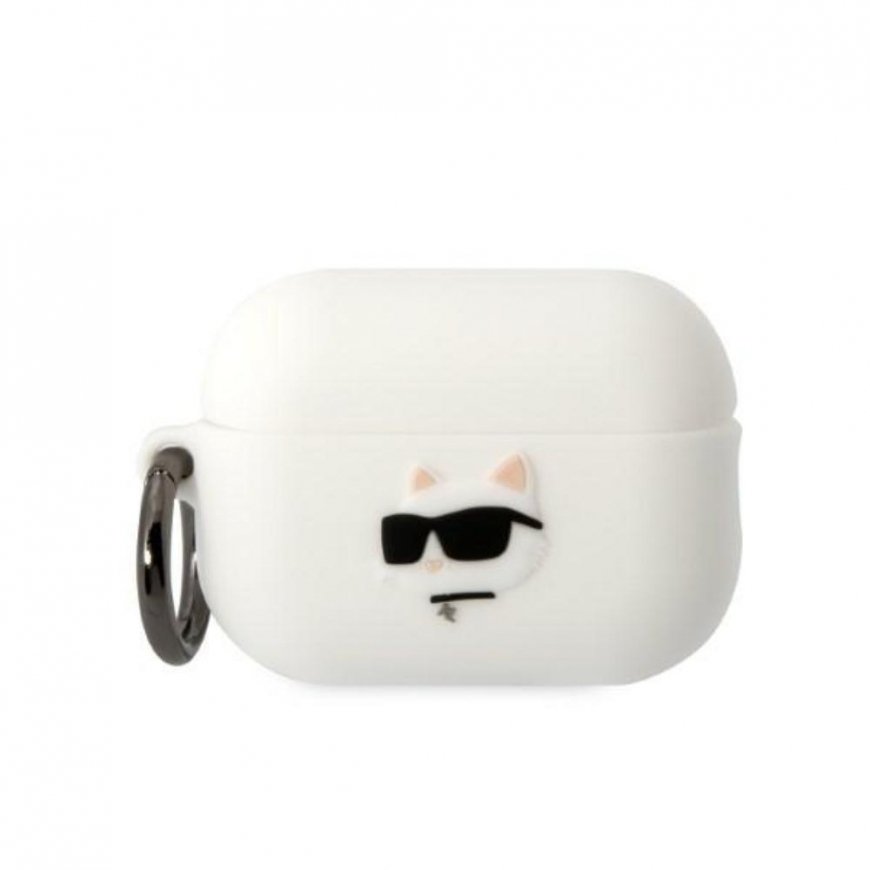 Karl Lagerfeld Case Karl Lagerfeld KLAP2RUNCHH Apple AirPods Pro 2 cover white/white silicone Choupette Head 3D – 2