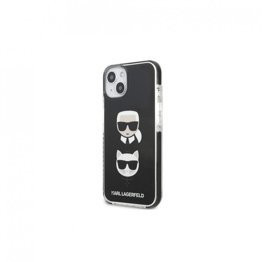 Karl Lagerfeld dėklas skirtas iPhone 13 KLHCP13MTPE2TK juodas hard dėklas Iconic Karl & Choupette – 2