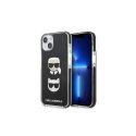 Karl Lagerfeld dėklas skirtas iPhone 13 KLHCP13MTPE2TK juodas hard dėklas Iconic Karl & Choupette