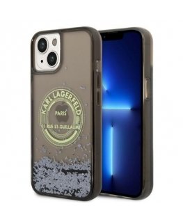 Karl Lagerfeld case for iPhone 14 Plus 6.7" KLHCP14MLCRSGRK black hardcase Liquid Glitter RSG