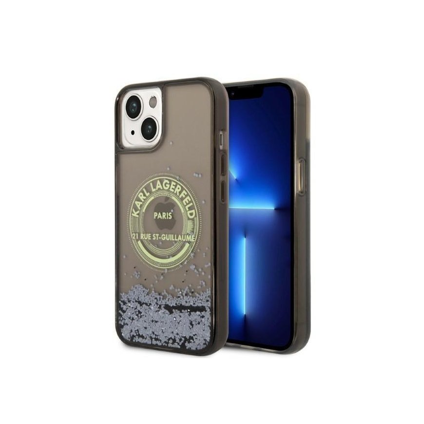 Karl Lagerfeld dėklas, skirtas iPhone 14 Plus 6,7" KLHCP14MLCRSGRK juodas hardcase Liquid Glitter RSG