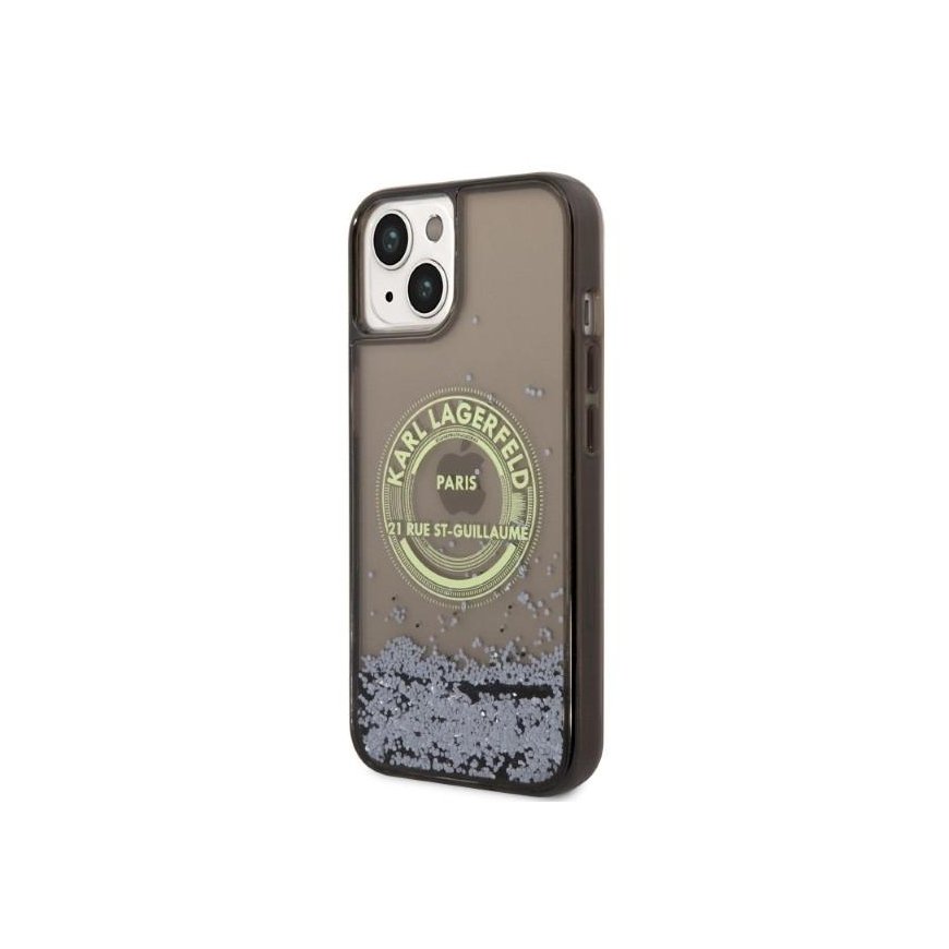 Karl Lagerfeld case for iPhone 14 Plus 6.7" KLHCP14MLCRSGRK black hardcase Liquid Glitter RSG – 2