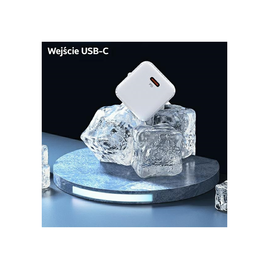 USAMS Ład. siec. 1xUSB-C T45 30W PD3.0 Fast Charging +kabelis U63 USB-C|Lightning juoda|juodas UXTZH01 (USAMS-UX) – 5
