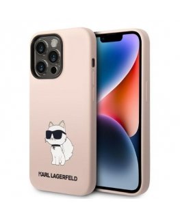 Karl Lagerfeld Case for iPhone 14 Pro 6.1" KLHCP14LSNCHBCP Pink Hard Case Silicone Choupette