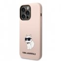 Karl Lagerfeld Case for iPhone 14 Pro 6.1" KLHCP14LSNCHBCP Pink Hard Case Silicone Choupette