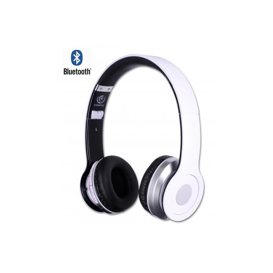 Rebeltec CRISTAL White stereo headphones with