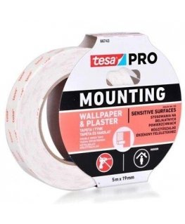 tesa mounting tape double-sided transparent 5m: 19mm pro