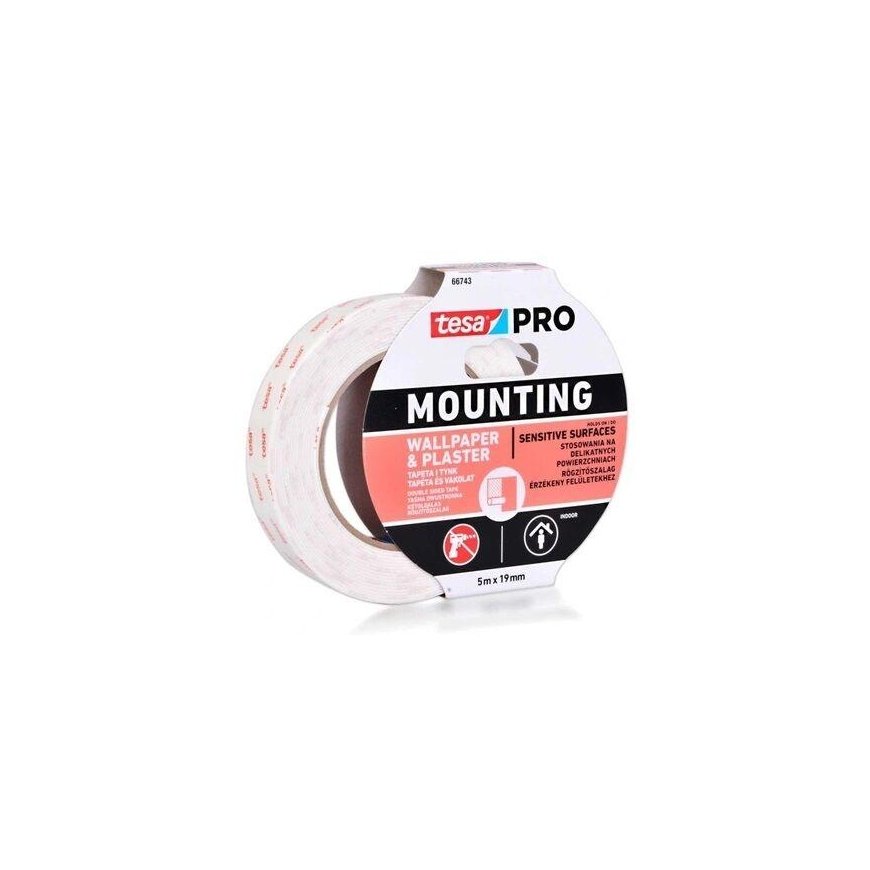 Tesa mounting tape double-sided transparent 5m: