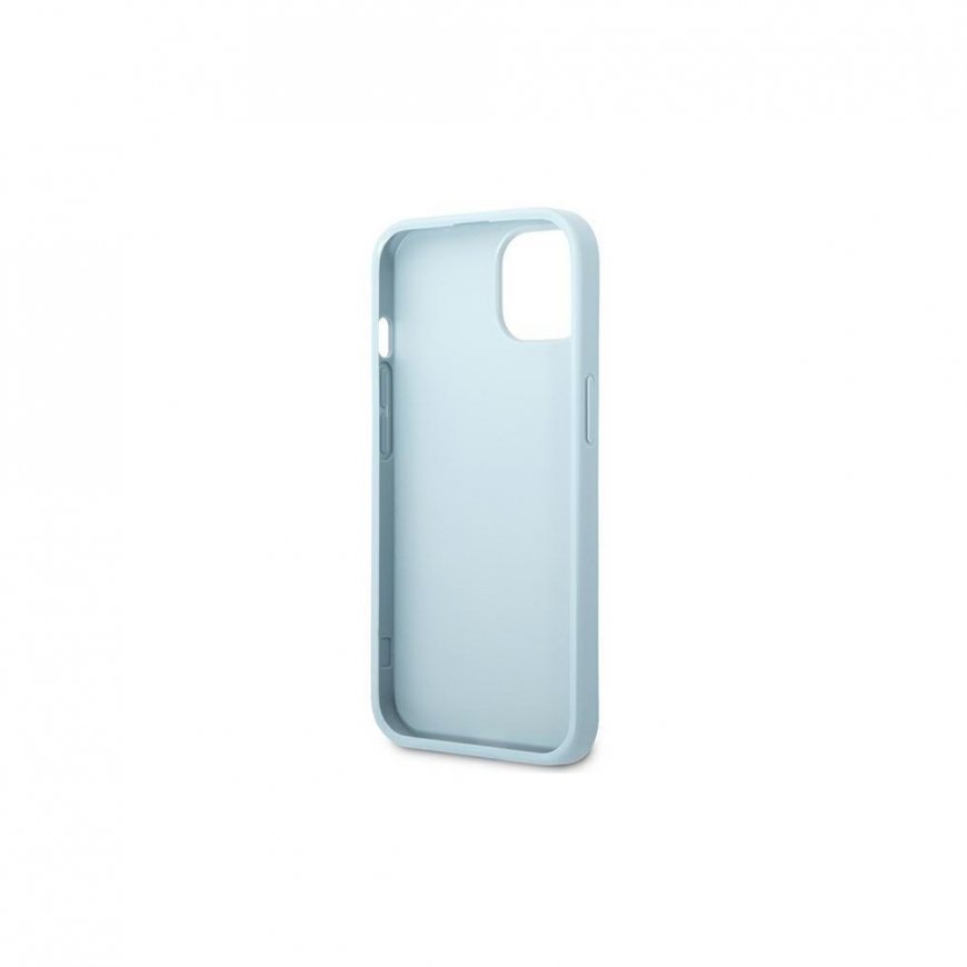 Guess dėklas iPhone 13 Mini 5,4" GUHCP13SPS4MB mėlynas kietas dėklas Saffiano 4G mažas metalinis logotipas – 3