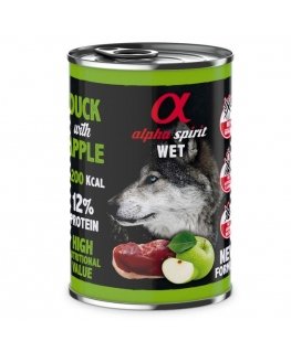 ALPHA SPIRIT WET preserves with duck and green apples 400g 6pcs