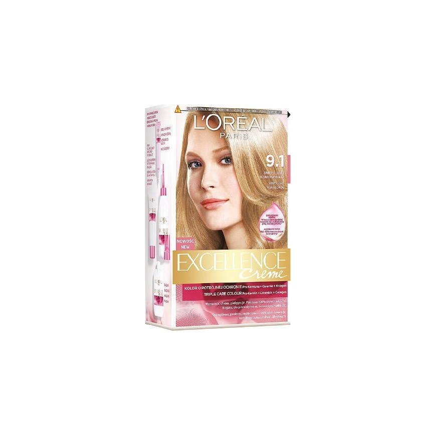 L'Oreal Paris Excellence Creme Cream coloring 9.1 very light ash blonde