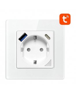 Smart WiFi Wall Socket Avatto N-WOT10-USB-W TUYA USB USB-C (white)