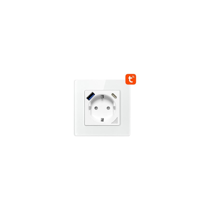 Smart WiFi Wall Socket Avatto N-WOT10-USB-W TUYA USB USB-C (white) – 2
