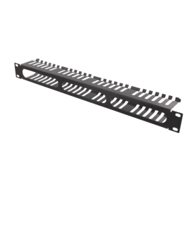 Panel for cables DELTACO 19 ", 1U, black / 19-24