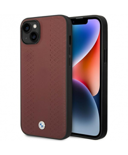 Case BMW BMHCP14S22RFGR iPhone 14 6.1" burgundy Leather Diamond Pattern