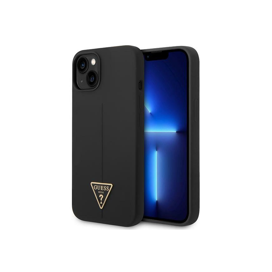 Guess Silicone Triangle Logo for iPhone 14 Plus (black)