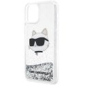 Karl Lagerfeld dėklas, skirtas iPhone 12 / 12 Pro 6,1" KLHCP12MLNCHCS sidabrinis HC Liquid Glitter NFT Choupette galvutė Karl Lagerfeld dėklas, skirtas iPhone 12 / 12 Pro 6,1" KLHCP12MLNCHCS sidabrinis HC Liquid Glitter NFT Choupette galvutė