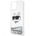 Karl Lagerfeld Case for iPhone 12 / 12 Pro 6.1" KLHCP12MLNCHCS Silver HC Liquid Glitter NFT Choupette Head Karl Lagerfeld Case for iPhone 12 / 12 Pro 6.1" KLHCP12MLNCHCS Silver HC Liquid Glitter NFT Choupette Head