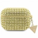 Guess etui do AirPods Pro GUAPHDGTPD Gold Rhinestone Triangle Charm