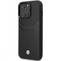 Dėklas BMW BMHCP14X22RSEPK iPhone 14 Pro Max 6,7" juoda/juodas Leather Card Slot Dėklas BMW BMHCP14X22RSEPK iPhone 14 Pro Max 6,7" juoda/juodas Leather Card Slot