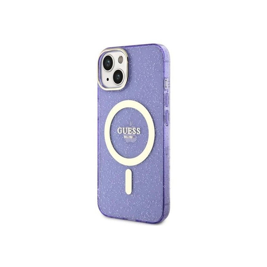 Guess case for iPhone 14 Plus 6.7" GUHMP14MHCMCGU purple hard case Magsafe IML Glitter Gold – 2