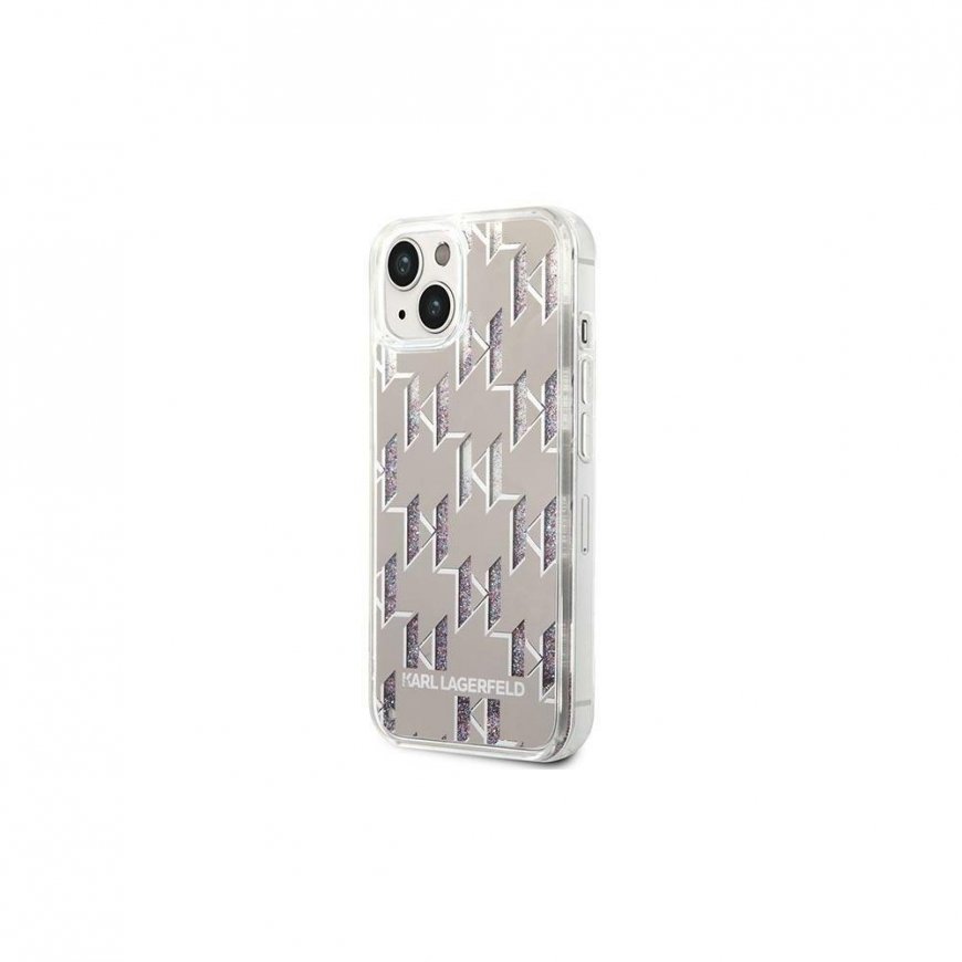 Case Karl Lagerfeld KLHCP14SLMNMS iPhone 14 6.1" Hard Case Silver / Silver Liquid Glitter Monogram – 3
