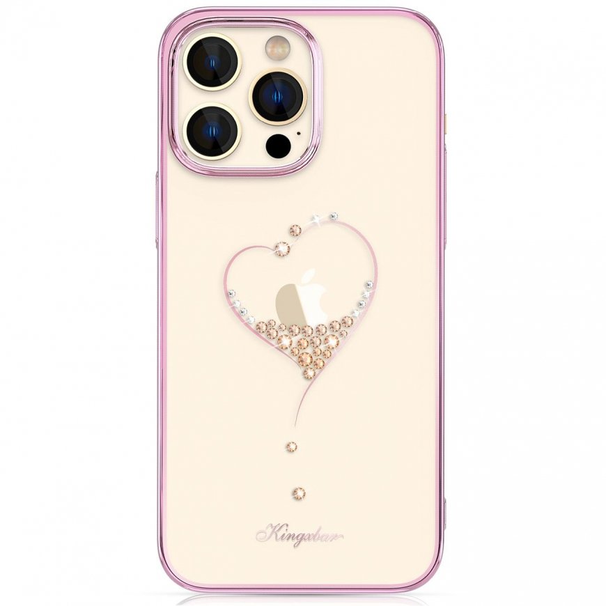 Kingxbar Wish Series case for iPhone 14 Plus is decorated with pink crystals