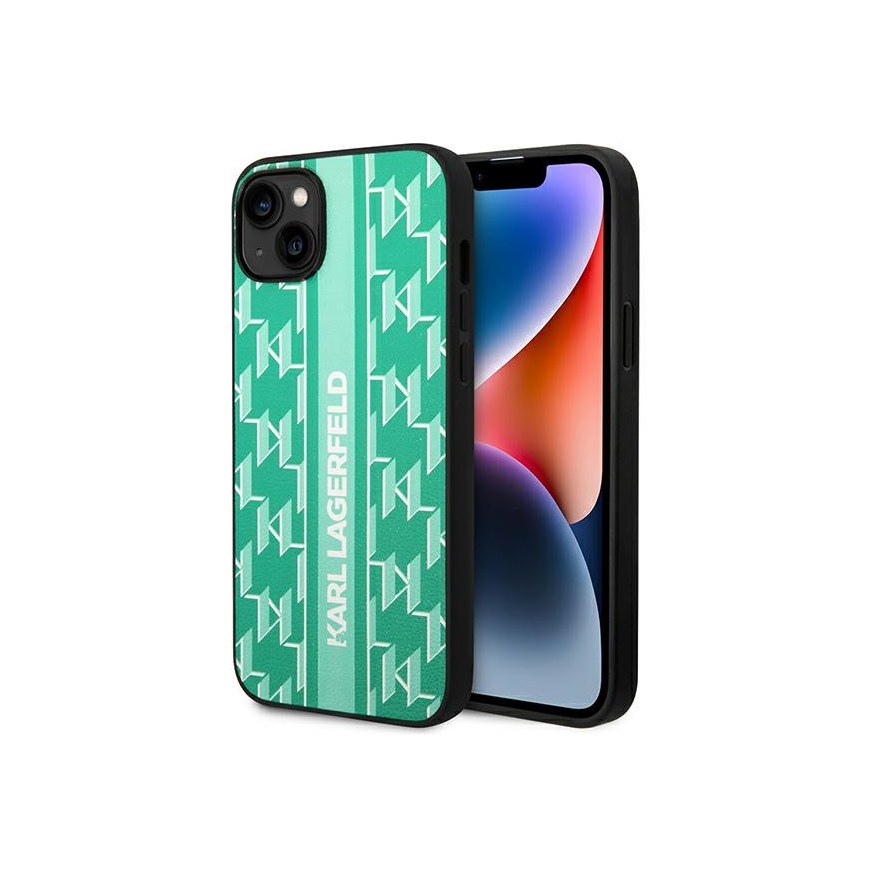 Karl Lagerfeld Karl Lagefeld case for iPhone 14 Plus 6.7" KLHCP14MPGKLSKN green hardcase Monogram Stripe – 5