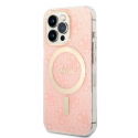 Charger Guess Set Guess case + charger wireless GUBPP13LH4EACSP Apple iPhone 13 Pro pink/pink hard case 4G Print MagSafe