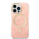 Charger Guess Set Guess case + charger wireless GUBPP13LH4EACSP Apple iPhone 13 Pro pink/pink hard case 4G Print MagSafe
