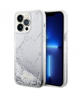 Dėklas Guess GUHCP14XLCSGSGH iPhone 14 Pro Max 6.7" balta|baltas hardcase Liquid Glitter Marble