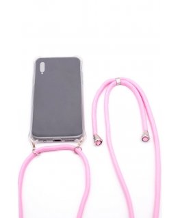 Evelatus Samsung A40 Case with rope Pink Transparent