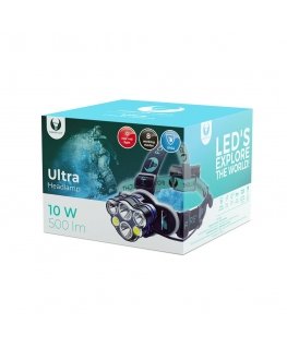 Forever Light LED Ultra Налобный фонарь/ T6 / 2x 10W + XP-E 2x 3W / 500lm 2x 18650 / 1200mAh Li-Ion