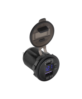 Peiying Car charger USB - USB C with Quick Charge Power Delivery and voltage meter 48W