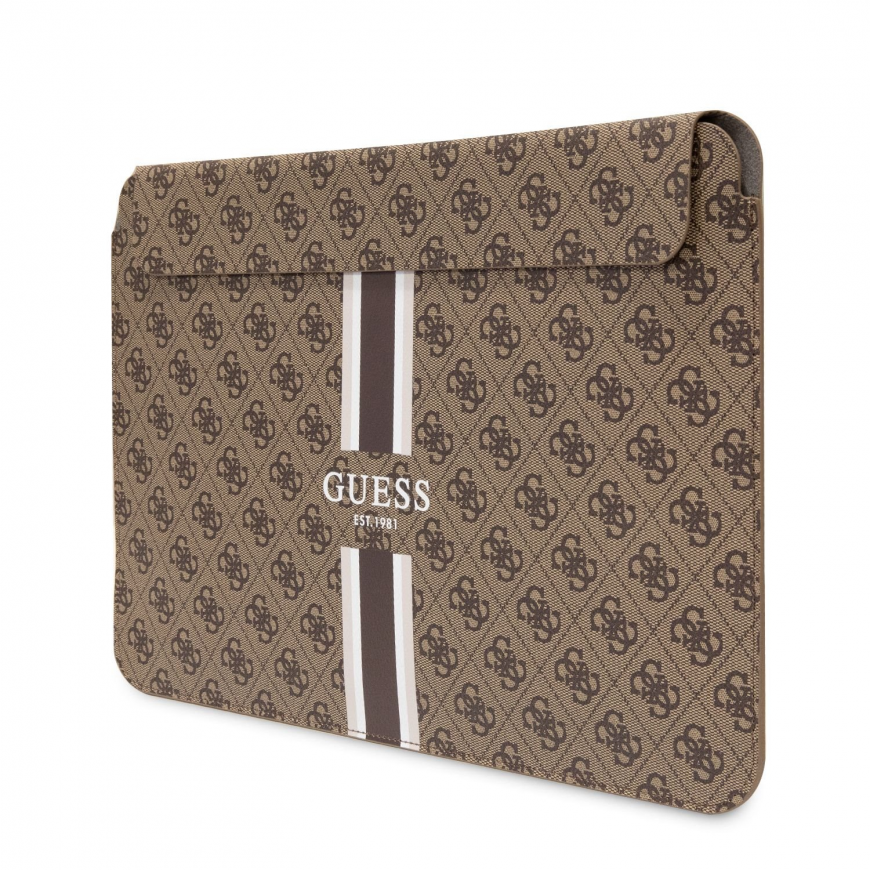 Case Guess PU 4G Printed Stripes Computer Sleeve 13|14" Brown