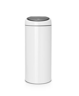 Brabantia Touch Bin, 30L Pyöreä Muovi, Ruostumaton teräs Valkoinen