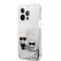 Karl Lagerfeld Case Karl Lagerfeld KLHCP13LGKCS Apple iPhone 13 Pro Silver / Silver Hard Case Liquid Glitter Karl & Choupette Karl Lagerfeld Case Karl Lagerfeld KLHCP13LGKCS Apple iPhone 13 Pro Silver / Silver Hard Case Liquid Glitter Karl & Choupette
