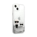 Karl Lagerfeld Case Karl Lagerfeld KLHCP13LGKCS Apple iPhone 13 Pro Silver / Silver Hard Case Liquid Glitter Karl & Choupette Karl Lagerfeld Case Karl Lagerfeld KLHCP13LGKCS Apple iPhone 13 Pro Silver / Silver Hard Case Liquid Glitter Karl & Choupette