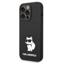 Karl Lagerfeld Apple iPhone 14 Pro Max Liquid Silicone Choupette NFT Case Black