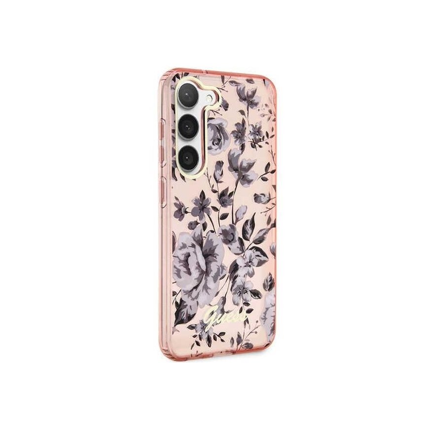 Guess dėklas, skirtas Samsung Galaxy S23 Plus GUHCS23MHCFWSP rožinės spalvos HC IML Flower – 3