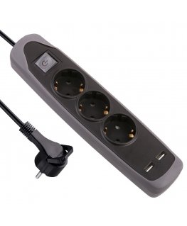 Electraline 62150 Multisocket 3P+2USB 2.0M