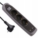 Electraline 62150 Pagarinātājs 3 Ligzdas+2USB 2.0M Electraline 62150 Pagarinātājs 3 Ligzdas+2USB 2.0M