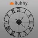 Ruhhy Retro Wall Clock - Black Ruhhy Retro Wall Clock - Black