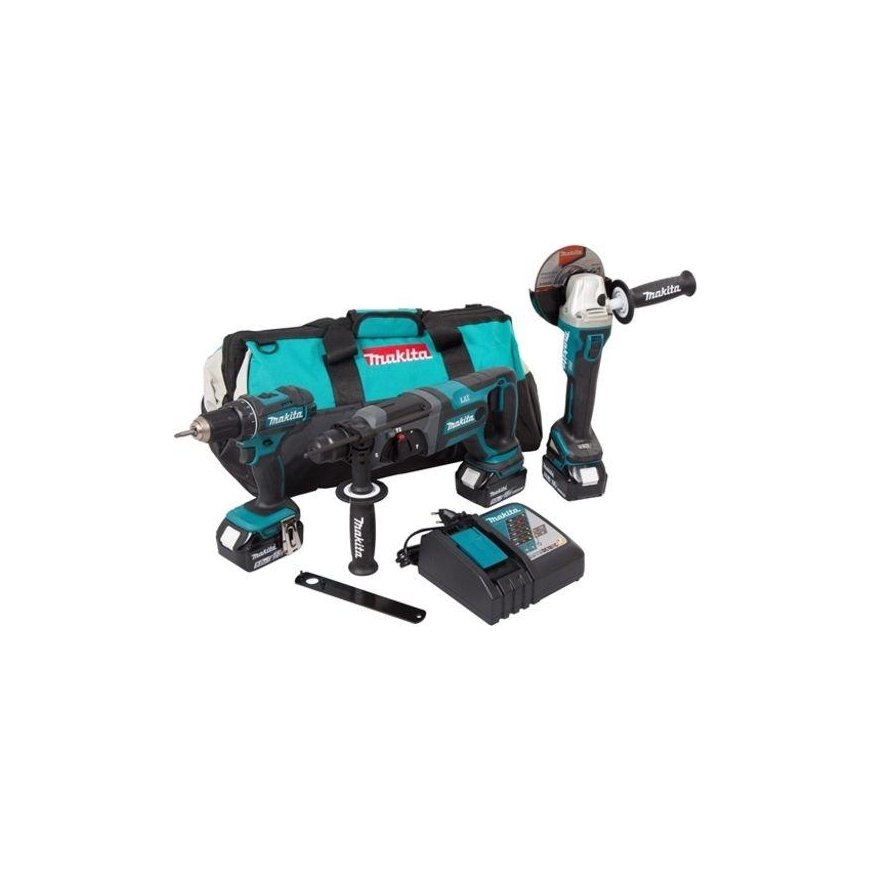 MAKITA COMBO SET 18V DLX3078TX1 (DDF482 + DGA504 + DHR241) 3x5.0 BAG – 2