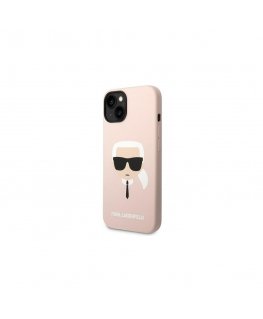 Karl Lagerfeld Case for iPhone 14 Pro Max 6.7" KLHMP14XSLKHLP Pink HC Silicone Karl Head