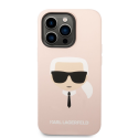 Karl Lagerfeld dėklas, skirtas iPhone 14 Pro Max 6,7" KLHMP14XSLKHLP rožinė HC Silicone Karl galvutė