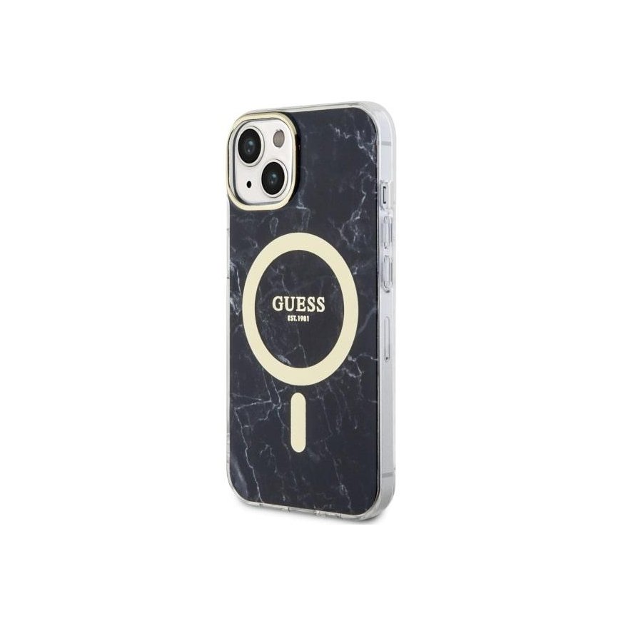Guess case for iPhone 14 Plus 6.7" GUHMP14MPCUMAK Black Hardcase Magsafe IML Marble – 2