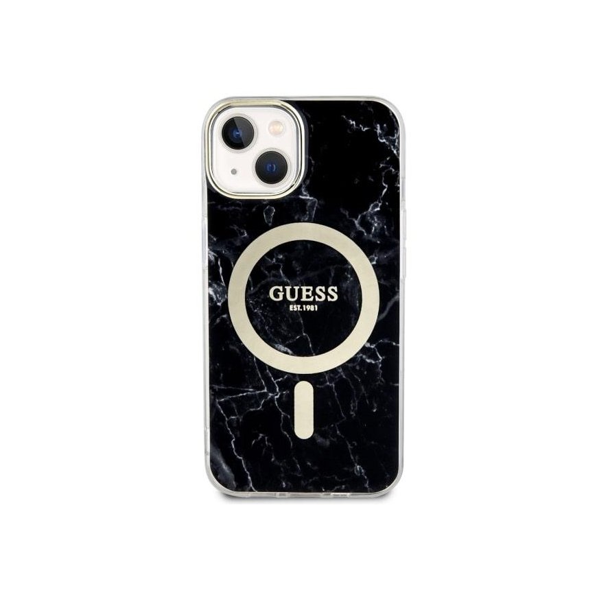 Guess dėklas skirtas iPhone 14 Plus 6.7" GUHMP14MPCUMAK Juodas Hardcase Magsafe IML Marble – 3